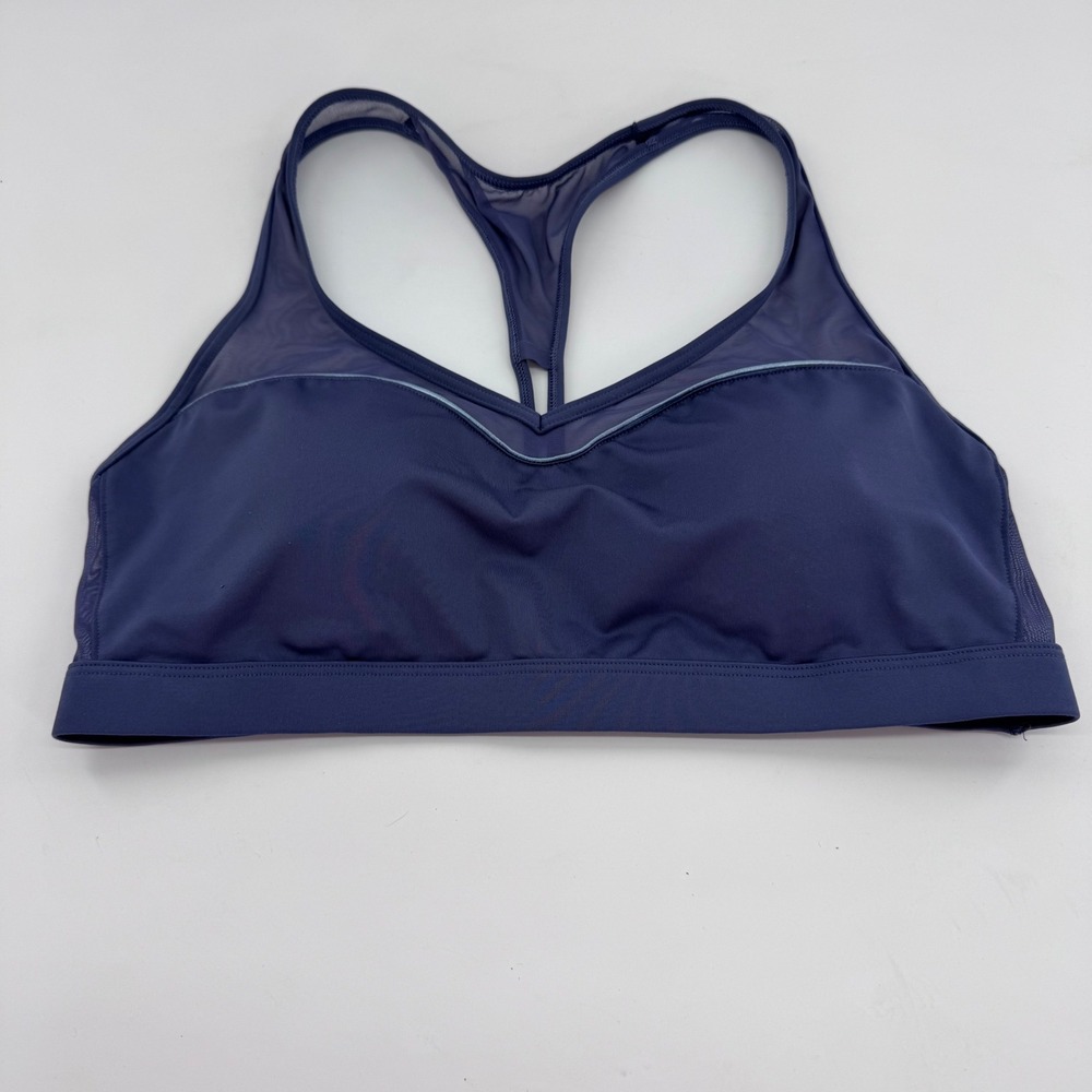 Victoria Sport‎ Racerback Mesh Back Sports Bra Blue Workout Athletic Top Sz L